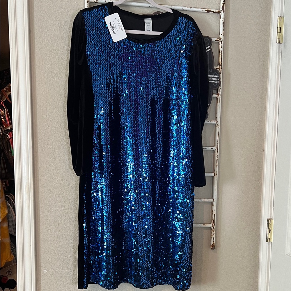 Blue Sequin Dress
